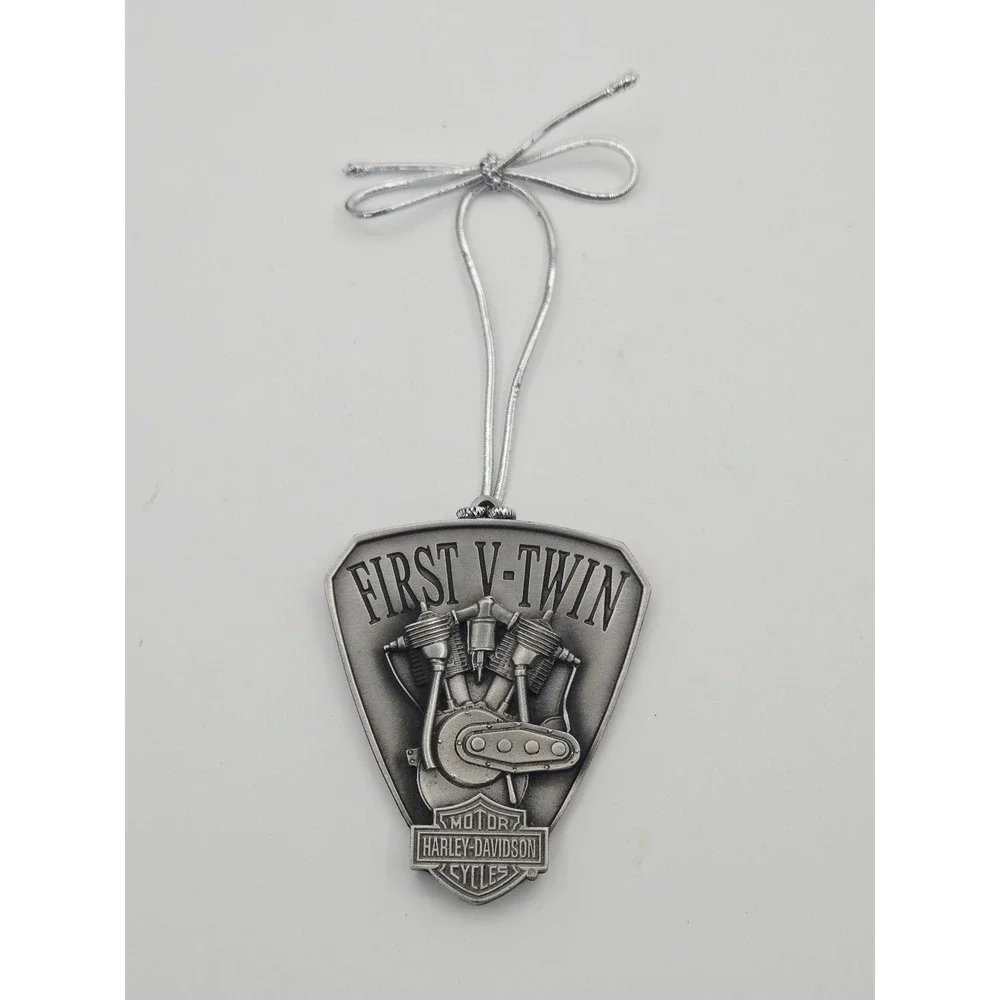 Harley-Davidson 1999 First V-Twin Pewter Christmas Ornament Made in USA